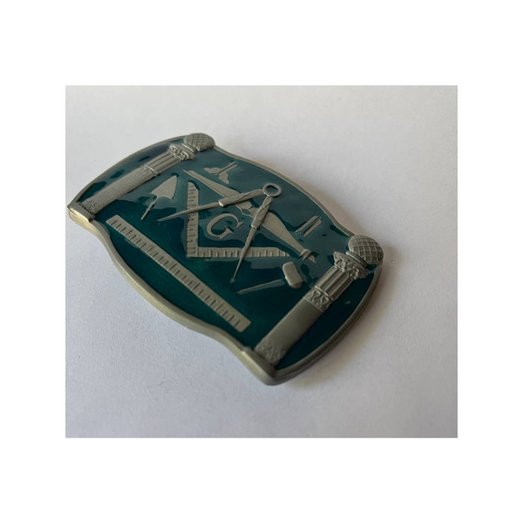 Mason Aqua Blue Epoxy Belt Buckle - Picture 11 of 13